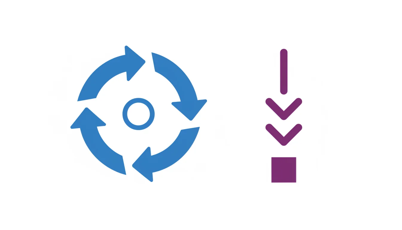 Confronto visuale tra metodologia Agile e Waterfall per progettazione web
