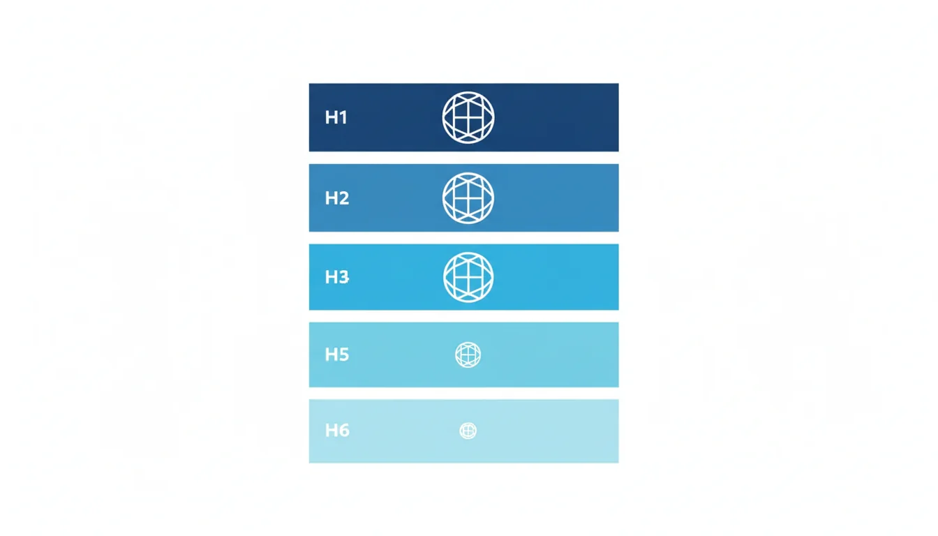 Confronto visuale della struttura heading tag da H1 a H6 per ottimizzazione contenuti