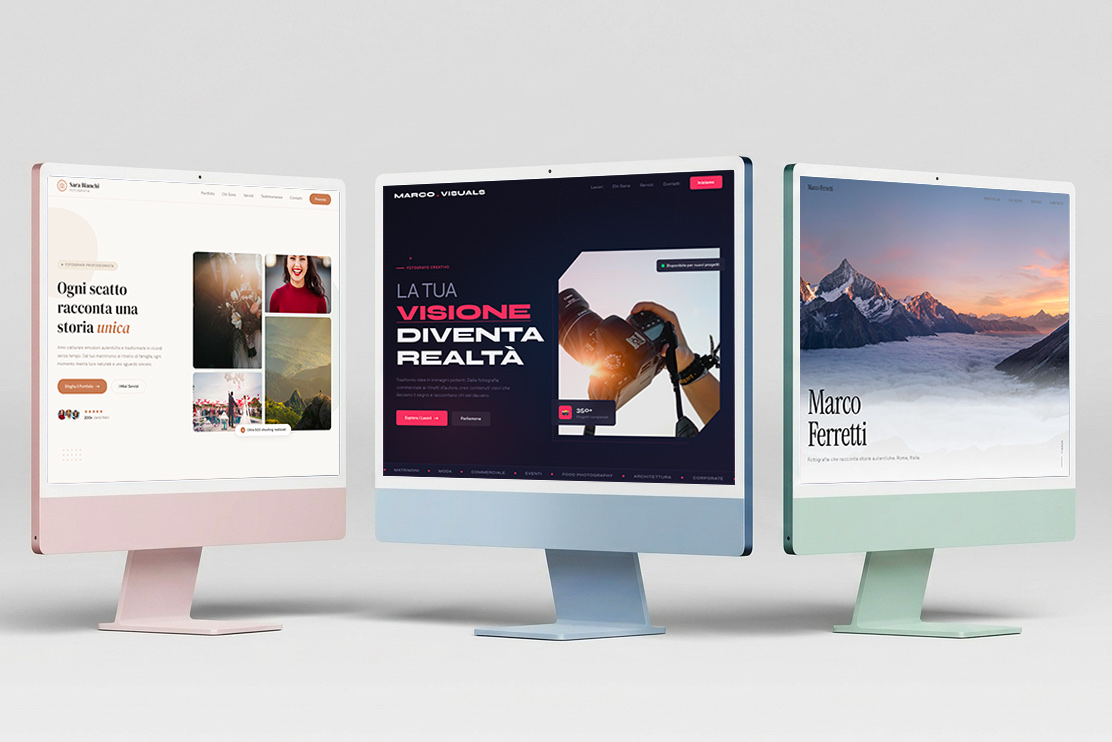Anteprima template sito web per fotografo