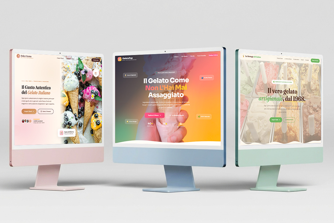 Anteprima template sito web per gelateria