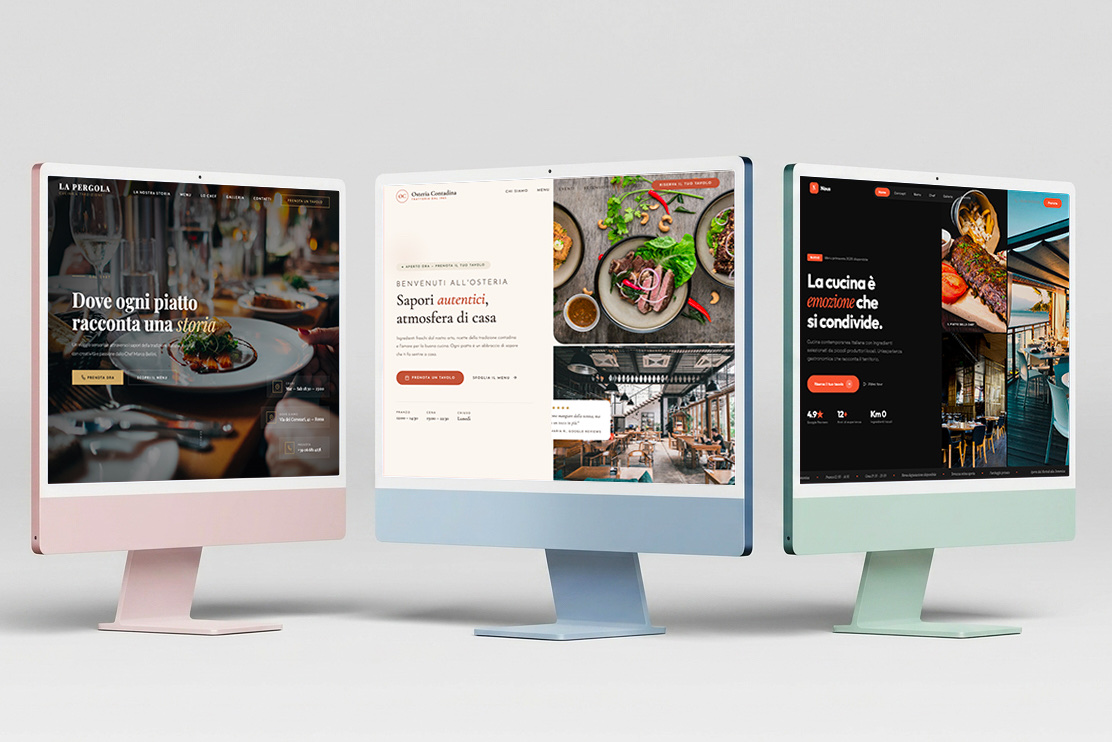 Anteprima template sito web per ristorante